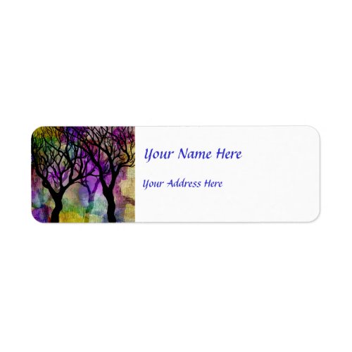 Layers of Trees on Mica Background Label
