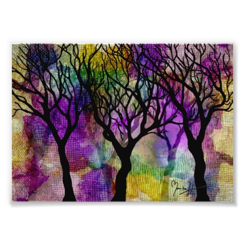 Layers of Trees on Mica Background Photo Print