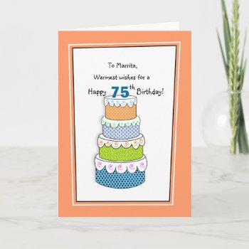 Layers Of Wishes 75th Or Any Age Birthday Card by CustomCardsStudio at Zazzle