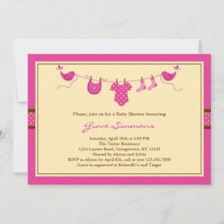 Layette Clothing Line Baby Shower Invitation