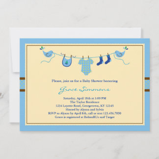 Layette Clothing Line Baby Shower Invitation