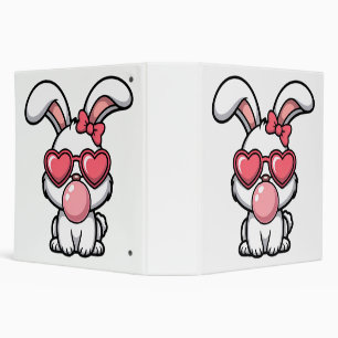 layful Kawaii Rabbit with Bubblegum Bubble 3 Ring Binder