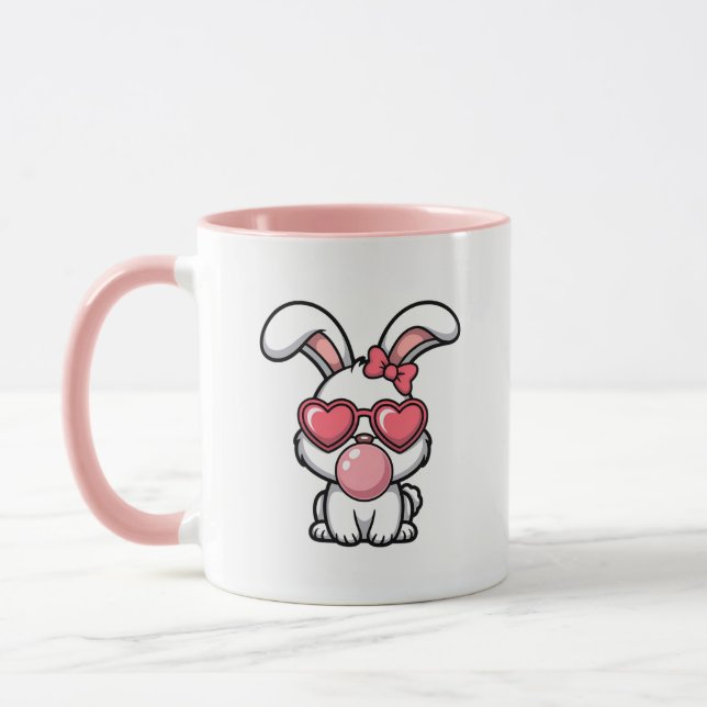 layful Kawaii Rabbit with Bubblegum Bubble Mug (Left)
