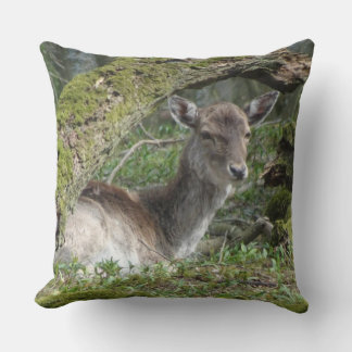 Laying Fallow Deer Throw Pillow