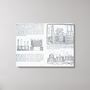 Laying foundations, from 'Della Architettura', pub Canvas Print