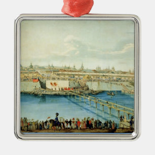 Laying of the Moskvoretsky Bridge in Moscow Metal Ornament