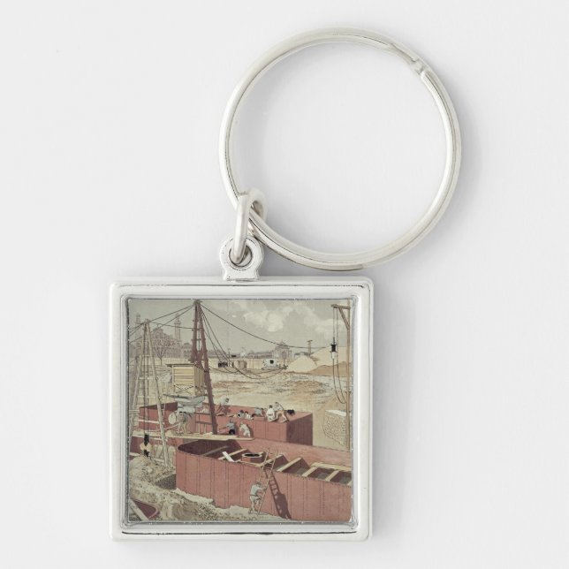 Laying the Foundations for the Eiffel Tower Keychain (Front)