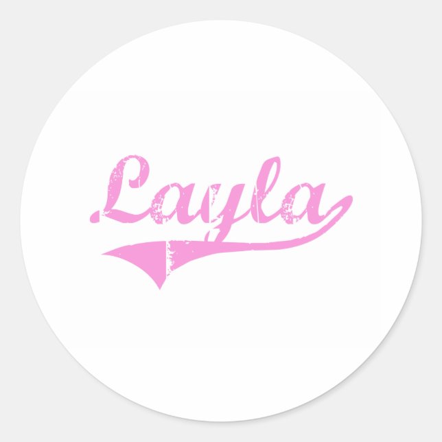 Layla Classic Style Name Classic Round Sticker (Front)