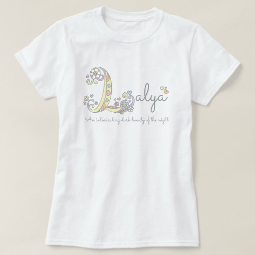 Layla girls name meaning L monogram hearts T_Shirt