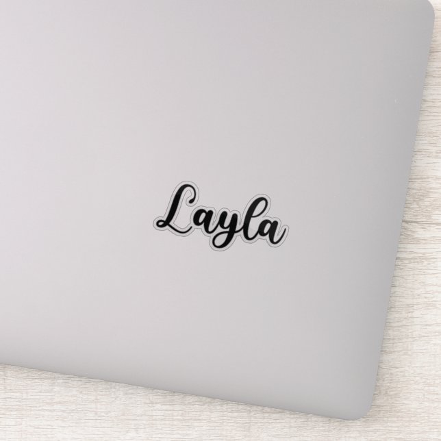 Layla Name - Handwritten Calligraphy Sticker (Detail)