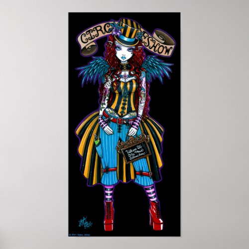 Layla Steampunk Circus Tattoo Sideshow Poster