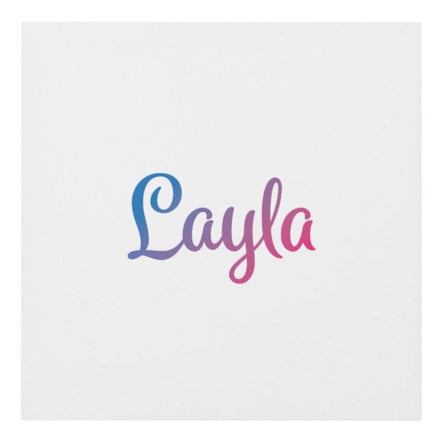 Layla Stylish Cursive Panel Wall Art (Front)
