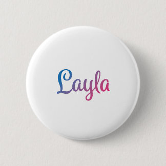 Layla Stylish Cursive Pinback Button