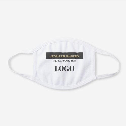 Layout design Add your logo template White Cotton Face Mask