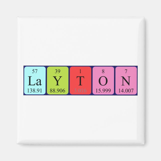 Layton periodic table name magnet (Front)
