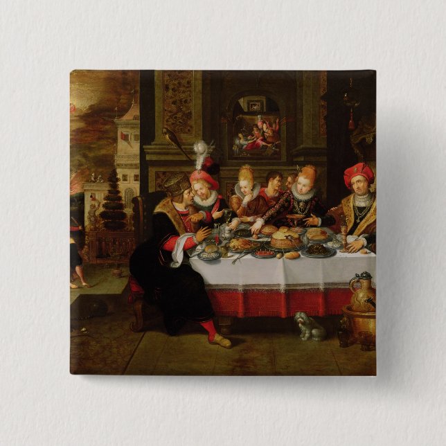 Lazarus and the Rich Man's Table Button (Front)