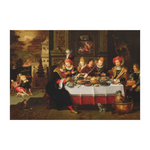 Lazarus and the Rich Mans Table Canvas Print