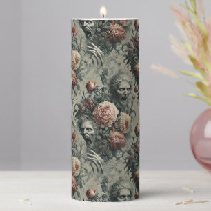 🩸 Lazarus Weeps – Gothic Sanctum in Tapestry Pillar Candle