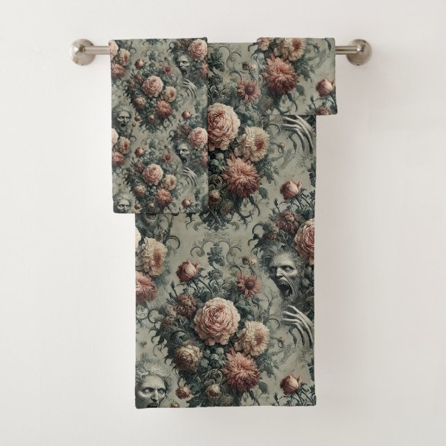 🩸 Lazarus Weeps – Gothic Victorian Bath Towel Set (Insitu)