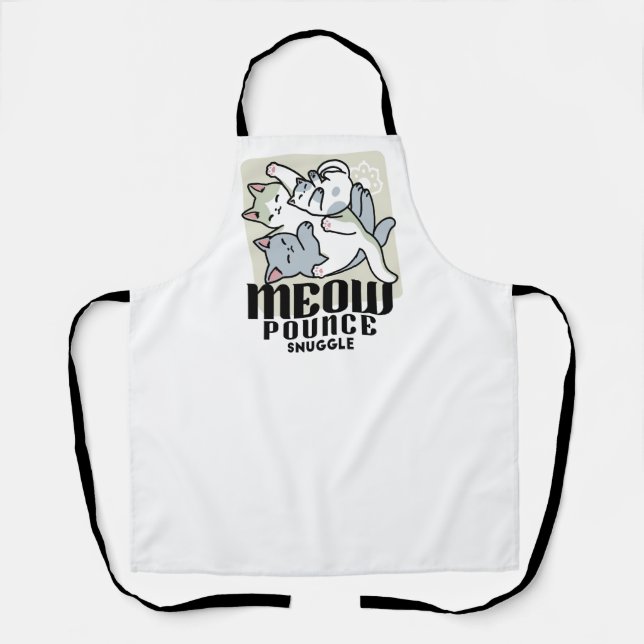 Laze Furr Days - Cute Lazy Cats Design Apron (Front)