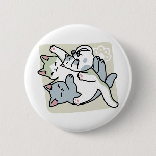Laze Furr Days - Cute Lazy Cats Design Button