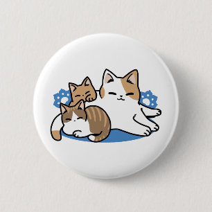 Laze Furr Days - Cute Lazy Cats Design Button