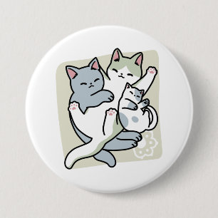 Laze Furr Days - Cute Lazy Cats Design Button