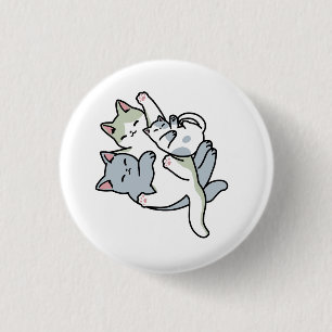 Laze Furr Days - Cute Lazy Cats Design Button