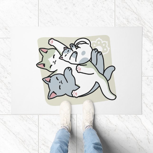 Laze Furr Days - Cute Lazy Cats Design Doormat (Indoor)