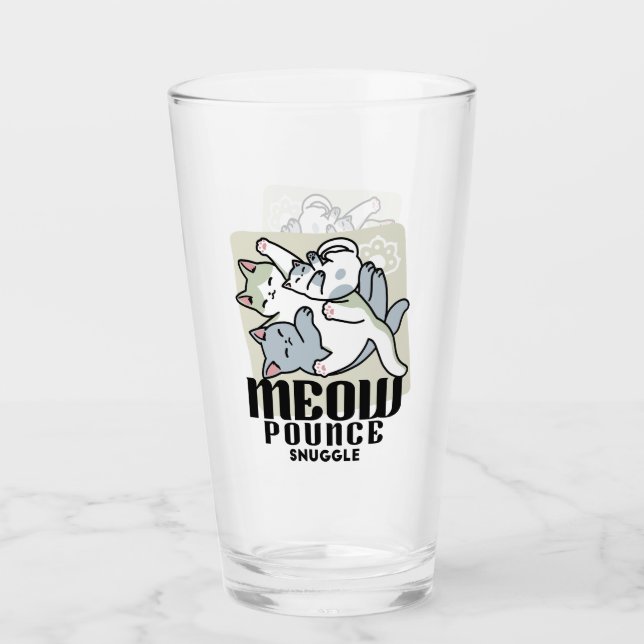 Laze Furr Days - Cute Lazy Cats Design Glass (Front)