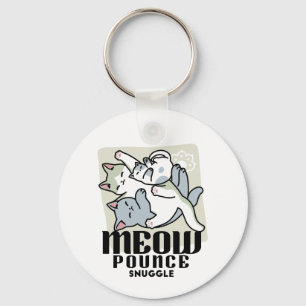 Laze Furr Days - Cute Lazy Cats Design Keychain