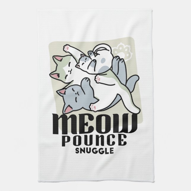 Laze Furr Days - Cute Lazy Cats Design Kitchen Towel (Vertical)