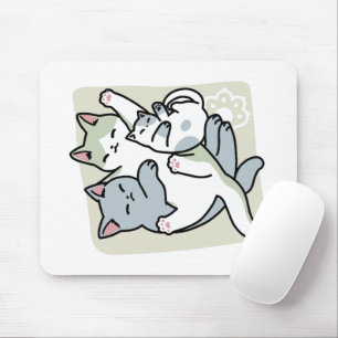 Laze Furr Days - Cute Lazy Cats Design Mouse Pad