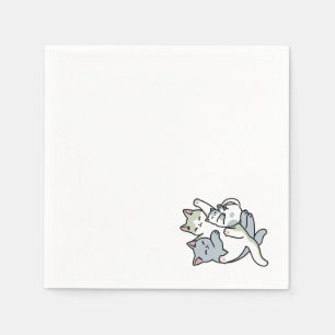 Laze Furr Days - Cute Lazy Cats Design Napkins