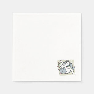 Laze Furr Days - Cute Lazy Cats Design Napkins