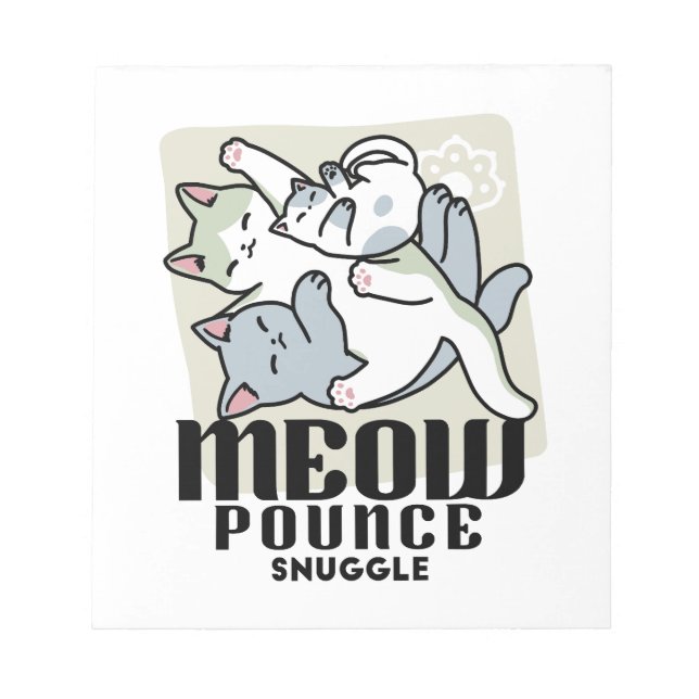 Laze Furr Days - Cute Lazy Cats Design Notepad (Front)