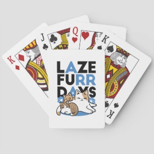 Laze Furr Days - Cute Lazy Cats Design Poker Cards