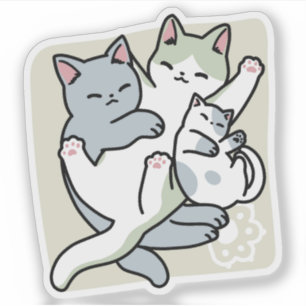 Laze Furr Days - Cute Lazy Cats Design Sticker