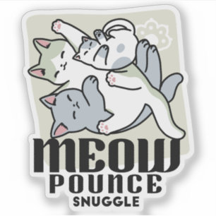 Laze Furr Days - Cute Lazy Cats Design Sticker