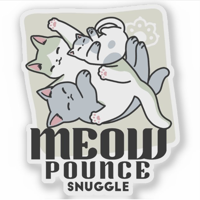 Laze Furr Days - Cute Lazy Cats Design Sticker (Front)