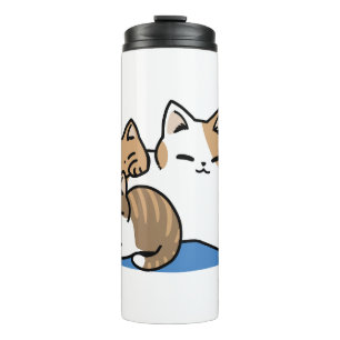 Laze Furr Days - Cute Lazy Cats Design Thermal Tumbler