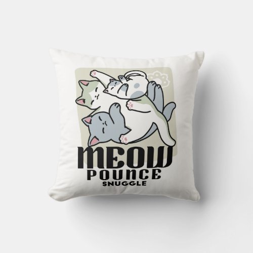 Laze Furr Days _ Cute Lazy Cats Design Throw Pillow