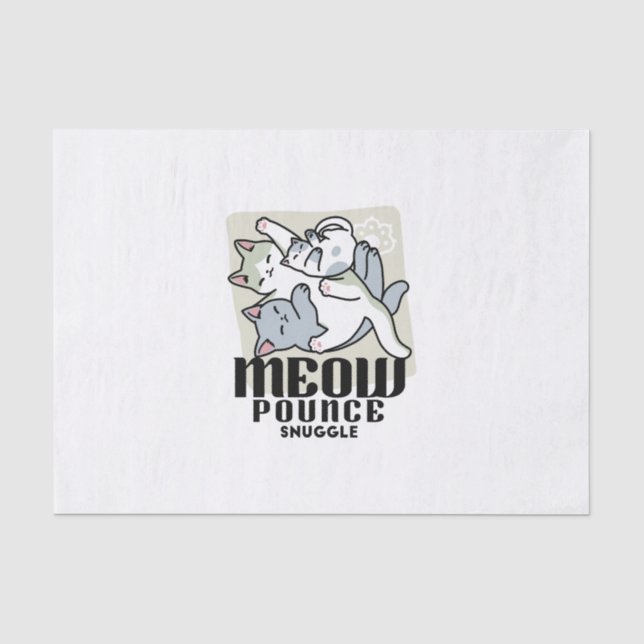Laze Furr Days - Cute Lazy Cats Design Tissue Paper (Front)