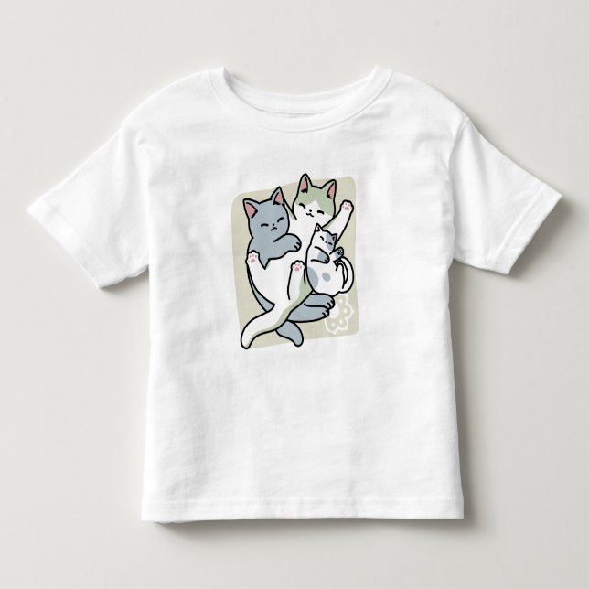 Laze Furr Days - Cute Lazy Cats Design Toddler T-shirt (Front)