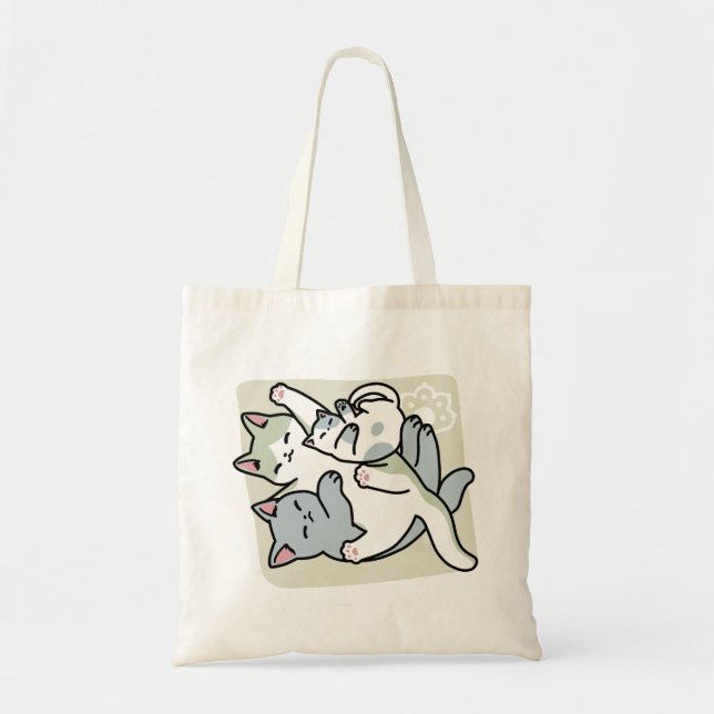 Laze Furr Days - Cute Lazy Cats Design Tote Bag (Front)