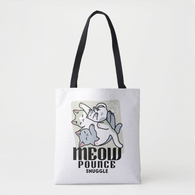 Laze Furr Days - Cute Lazy Cats Design Tote Bag (Front)