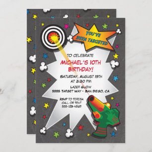 Lazer Tag Birthday Party Invitation