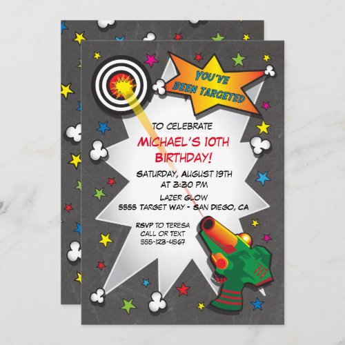 Lazer Tag Birthday Party Invitation