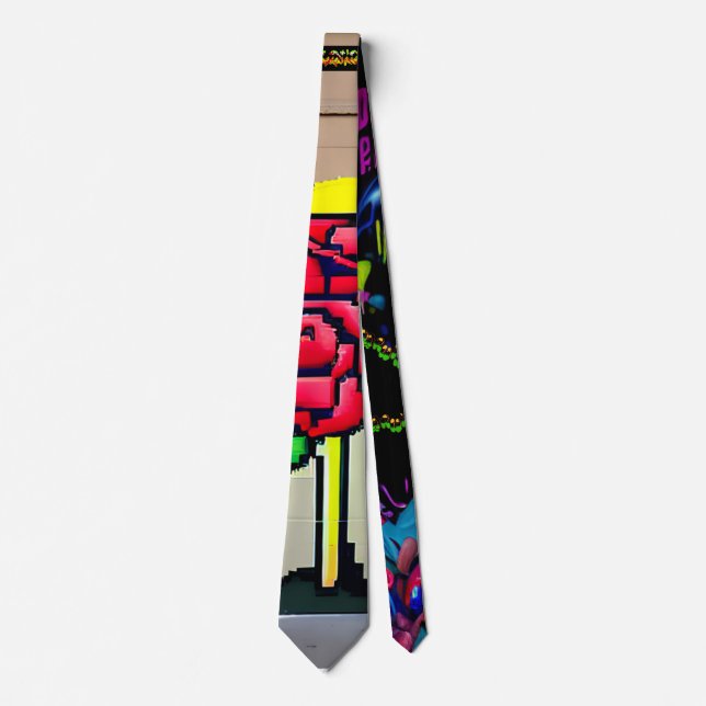 Lazerz Signature Collection (Pink Rose Graffiti) Neck Tie (Front)