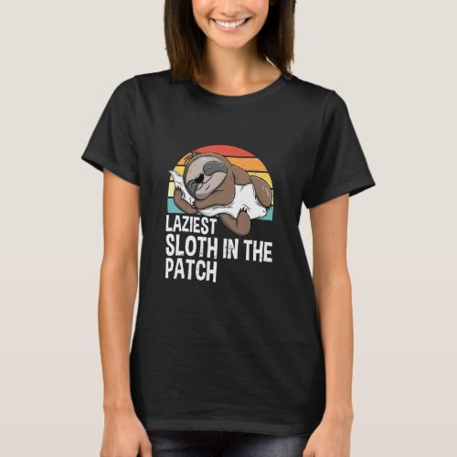 Laziest Sloth In The Patch Cute Sleeping Sloth  T_Shirt